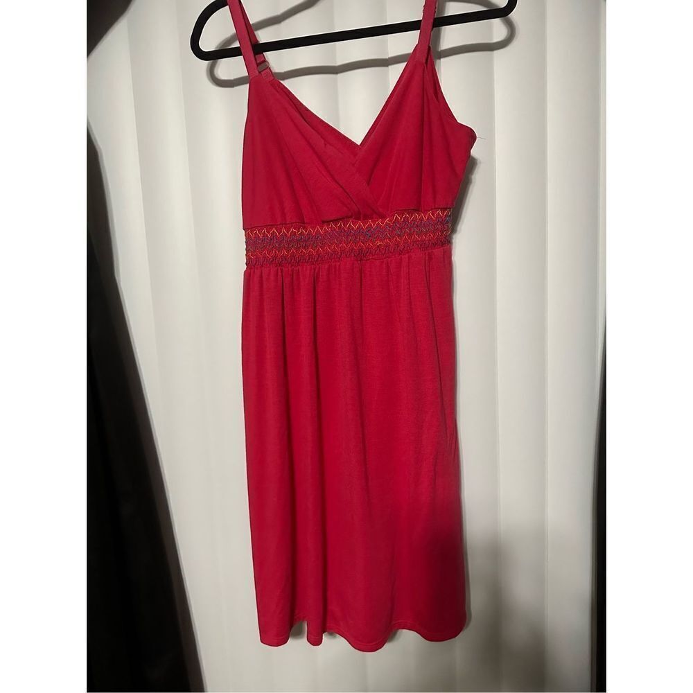 New Directions pink dress, 62% Polyester, 33% Rayon, 5% Spandex